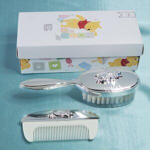 Disney Winnie the Pooh Baby Brush & Comb Set – Silver Plated, Gift-Ready, Unused